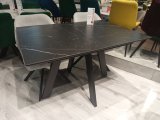 Стол DikLine DKD120, керамика 120(160)х80, мрамор черный матовый, опоры черные Образец в салоне Тц Красный Кит