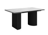 Стол DikLine EKD160, Керамика Белый глянец (К8/2), опоры черные (2 уп.)