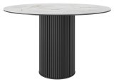 Стол DikLine AKR120 Керамика глянец Ostra Bianco/подстолье черное/опоры черные (2 уп.)