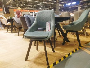 Стул DikLine 247 поворотный, AN12 бирюза, ножки черные Образец в салоне ТЦ Пеликан