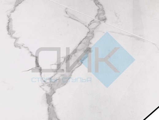 Стол DikLine SFE160 Керамика Белый мрамор/подстолье черное/опоры черные (2 уп.)