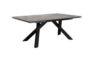 Стол DikLine DKX140 керамика Italian Grey (глянец серый), подстолье черное, опоры черные (2уп.)