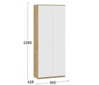 Хилтон Шкаф комбинированный с 2 дверями исп. 2 (Дуб Крафт золотой/белый матовый)