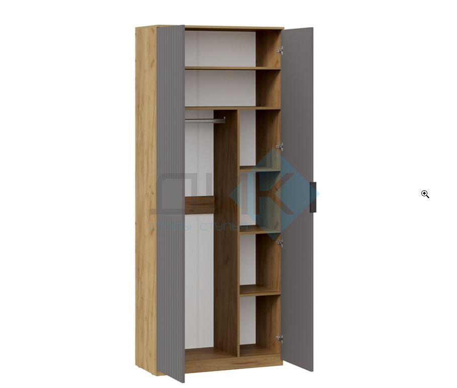 Хилтон Шкаф комбинированный с 2 дверями исп. 2 (Дуб Крафт золотой/графит матовый)