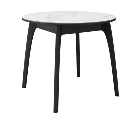 Стол DikLine MK46 Керамика Белый мрамор/подстолье черное/опоры черные