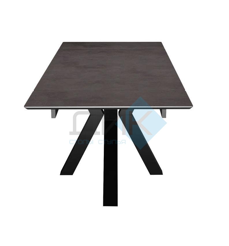 Стол DikLine SFE160 Керамика мрамор Бронза/подстолье черное/опоры черные (2 уп.)