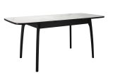 Стол DikLine MK15 Керамика Белый мрамор/подстолье черное/опоры черные