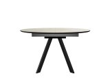 Стол DikLine SKC120 d1200 Керамика Krater Perla (бежевый матовый)/подстолье черное/опоры черные