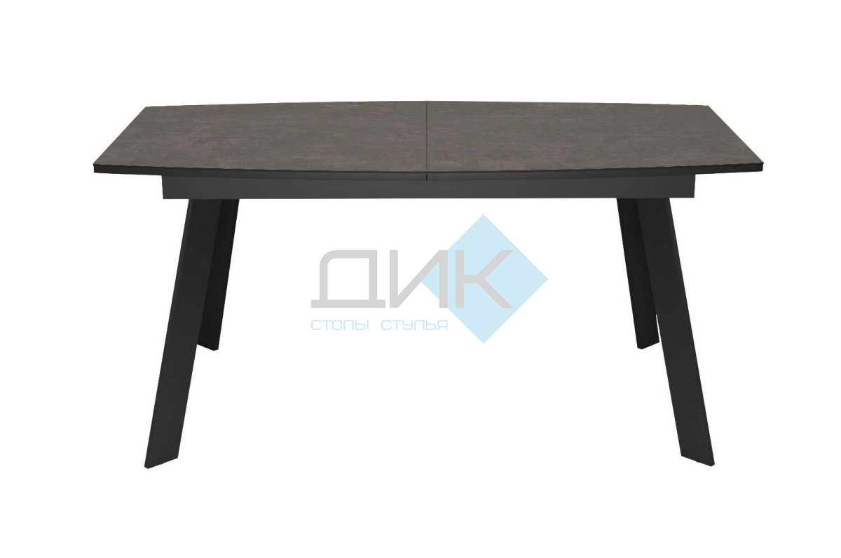 Стол DikLine XL160 хромикс бронза/черный/опоры черные