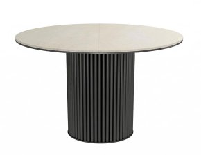 Стол DikLine AKRR120 Керамика Krater Perla (бежевый матовый)/подстолье черное/опоры черные (2 уп.)