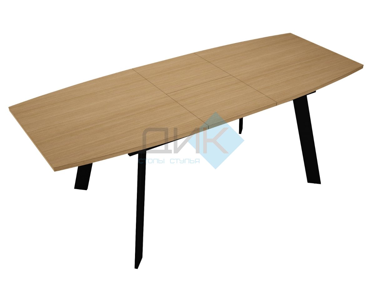 Стол DikLine XL160 Дуб Каселла натуральный, опоры черные
