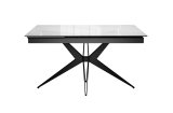 Стол DikLine DKS140 керамика Carrara Gloss (мрамор глянец белый), подстолье черное, опоры черные (2уп.)