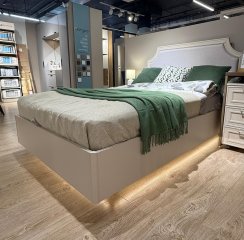 Кровать Монреаль беж со спальным местом 120х200  Образец в салоне ТЦ Галерея ремонта