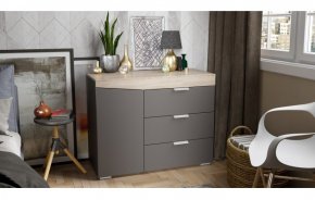 Комод Тип 1 (дуб сонома / графит серый)