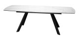 Стол DikLine KL160 керамика белый мрамор С39 глянец/опоры черные) (2 уп)