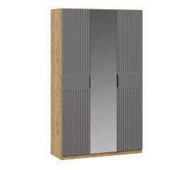 Хилтон шкаф комбинированный  (дуб крафт золотой/графит матовый)
