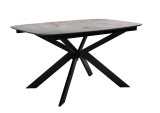 Стол DikLine BK140 Керамика Italian Grey (глянец серый)/подстолье черное/опоры черные