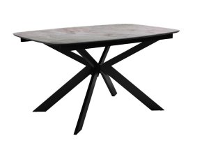 Стол DikLine BK140 Керамика Italian Grey (глянец серый)/подстолье черное/опоры черные