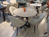 Стол DikLine SKZ100 d1000 Керамика Belgium Grey Polished/опоры черные Образец в салоне ТЦ Кемп