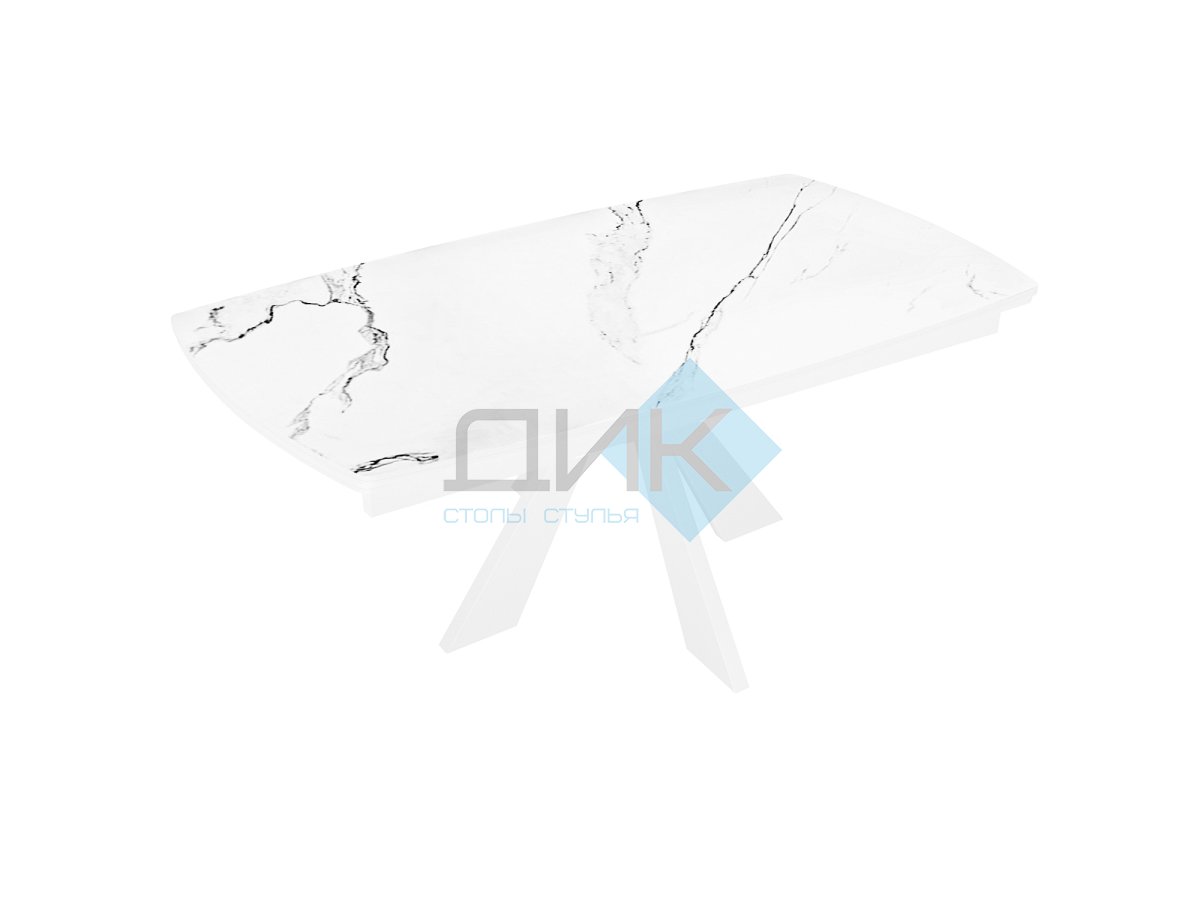 Купить стол dikline sku140 керамика белый мрамор/подстолье белое/опоры ...
