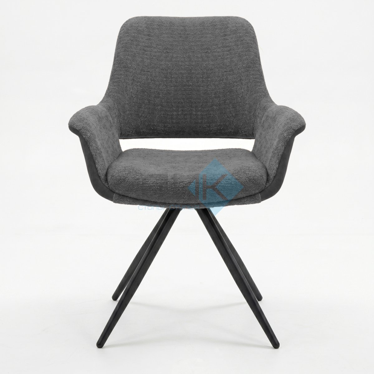 Стул DikLine 506 поворотный, BL13/кожзам BUFF16 серый, ножки черные