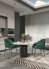 Обеденная зона: Стол DikLine AKR120 + стулья Dikline 440 (2 шт)