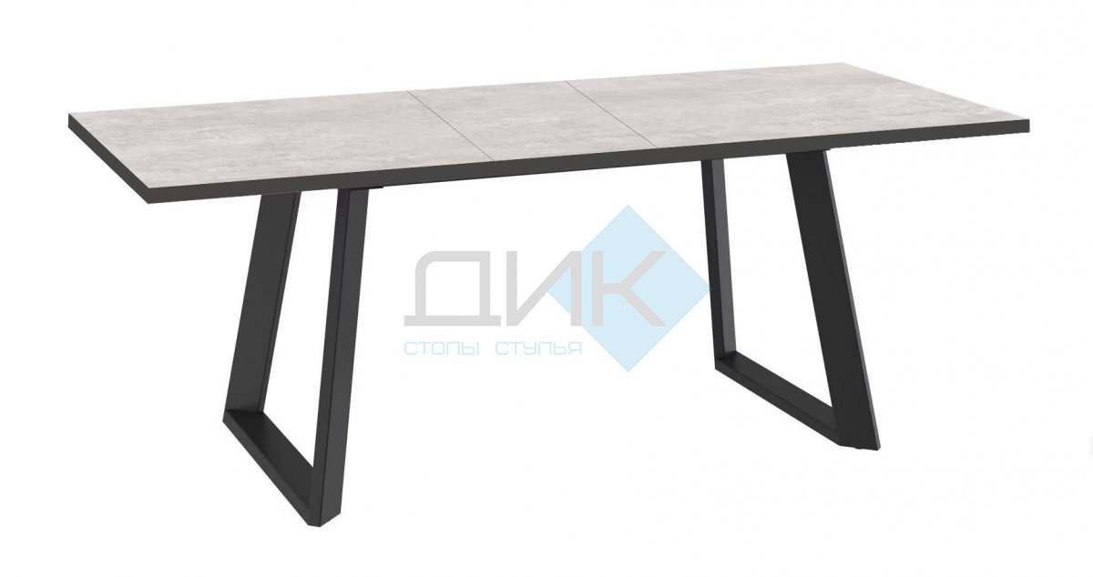 Стол DikLine ZL140 хромикс белый/ черный/опоры черные