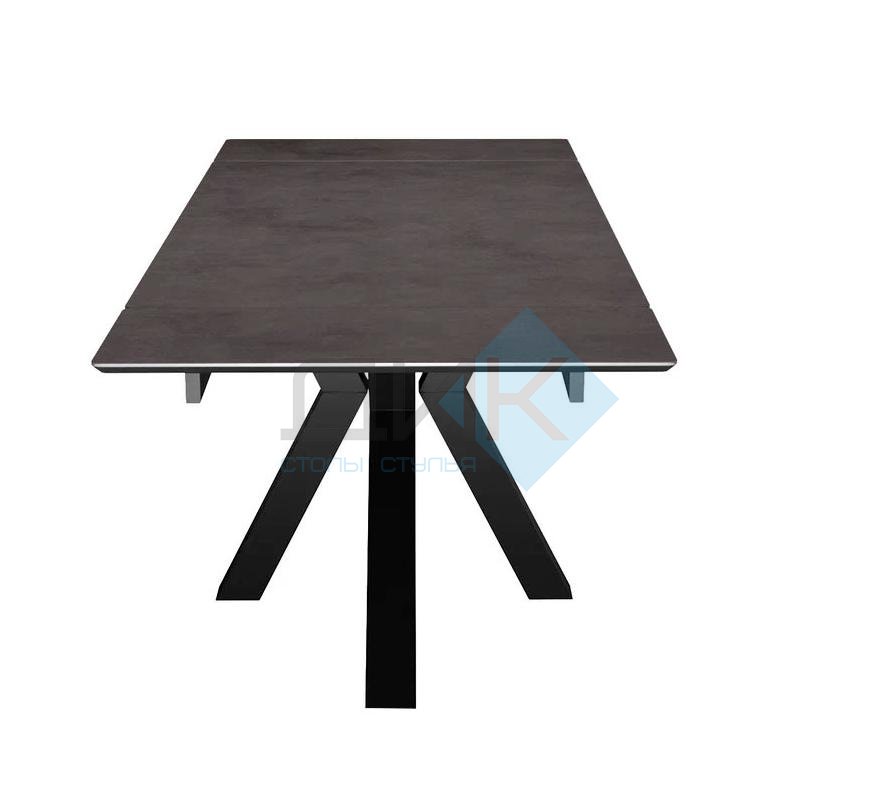 Стол DikLine SFE140 Керамика мрамор Бронза/подстолье черное/опоры черные (2 уп.)