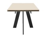 Стол DikLine SKM140 Керамика Krater Perla (бежевый матовый)/подстолье черное/опоры черные