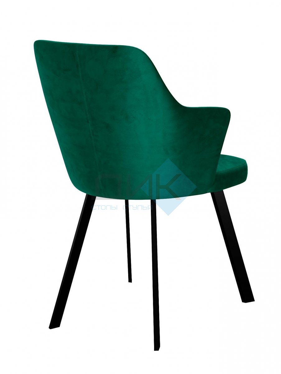 Стул DikLine 245 поворотный, К13 изумруд, ножки черные