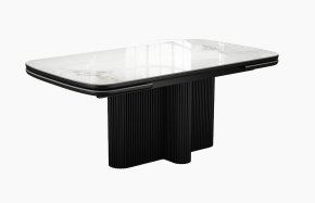 Стол DikLine SKO180 Керамика Пандора Серый глянец YB8020122BG/подстолье черное/опоры черные (2 уп.)