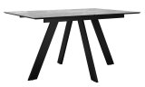 Стол DikLine DKD140, керамика 140(180)х80, мрамор серый матовый, опоры черные (2 уп.)