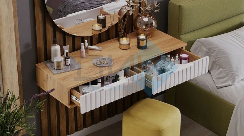 Хилтон стол туалетный  (дуб крафт золотой/белый матовый)