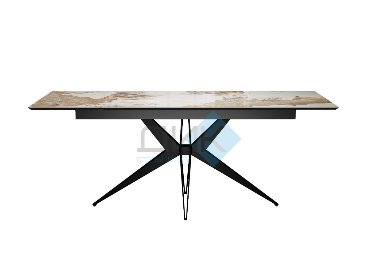 Стол DikLine DKS140 керамика PANDORA глянец, подстолье черное, опоры черные (2уп.)