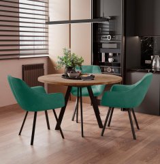 Обеденная зона: Стол DikLine RD120 + стулья Dikline 252 (3шт)