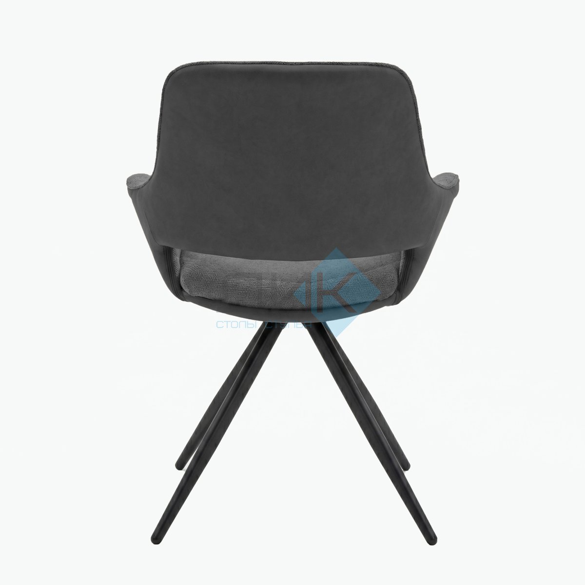 Стул DikLine 506 поворотный, BL13/кожзам BUFF16 серый, ножки черные