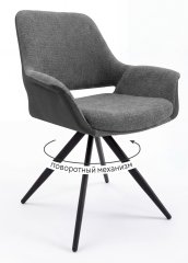 Стул DikLine 506 поворотный, BL13/кожзам BUFF16 серый, ножки черные