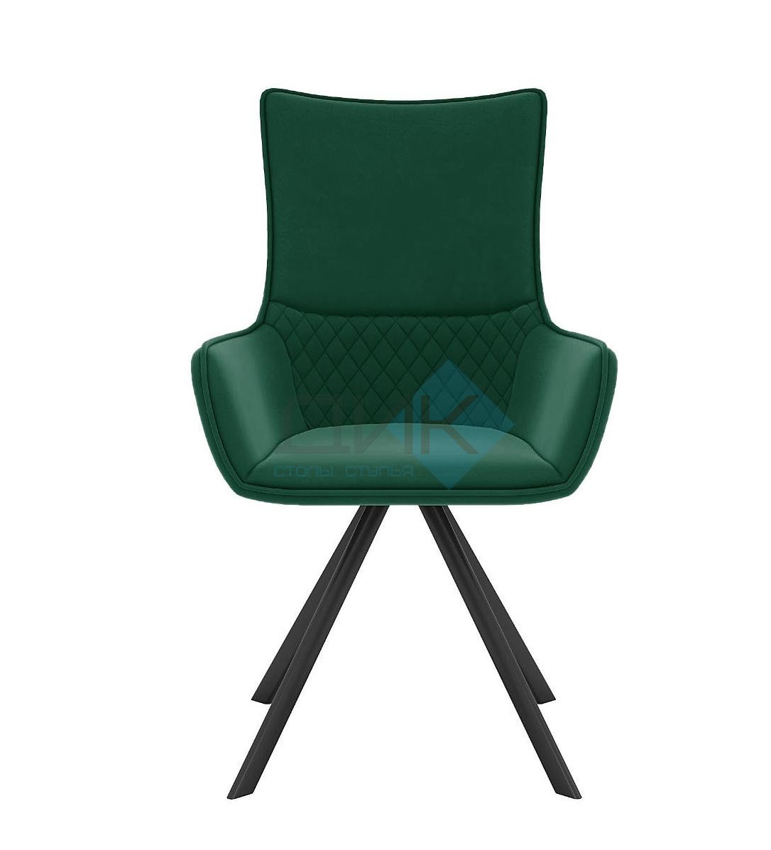 Стул DikLine 289 поворотный K13 изумруд, ножки черные