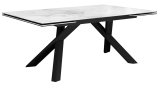 Стол DikLine KX160 керамика белый мрамор C39 глянец/опоры черные (2 уп)