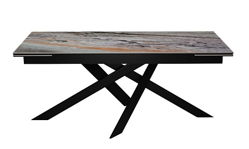 Стол DikLine EKX180, Керамика Venetian Brown Light глянец (К4), опоры черные (2 уп.)
