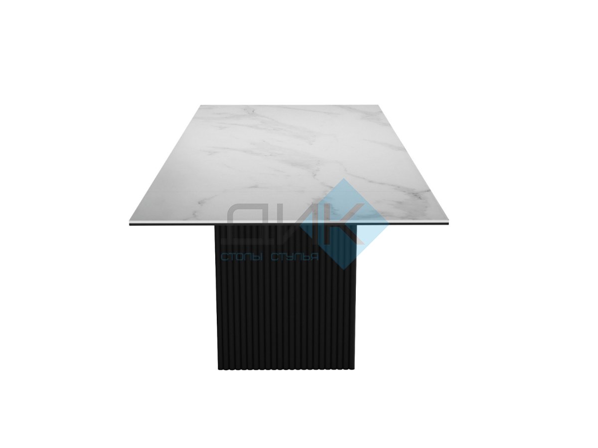 Стол DikLine EKD160, Керамика Белый глянец (К8/2), опоры черные (2 уп.)