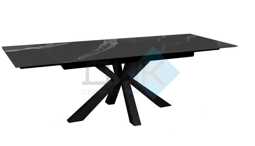 Стол DikLine SFE160 Керамика Черный мрамор/подстолье черное/опоры черные (2 уп.)