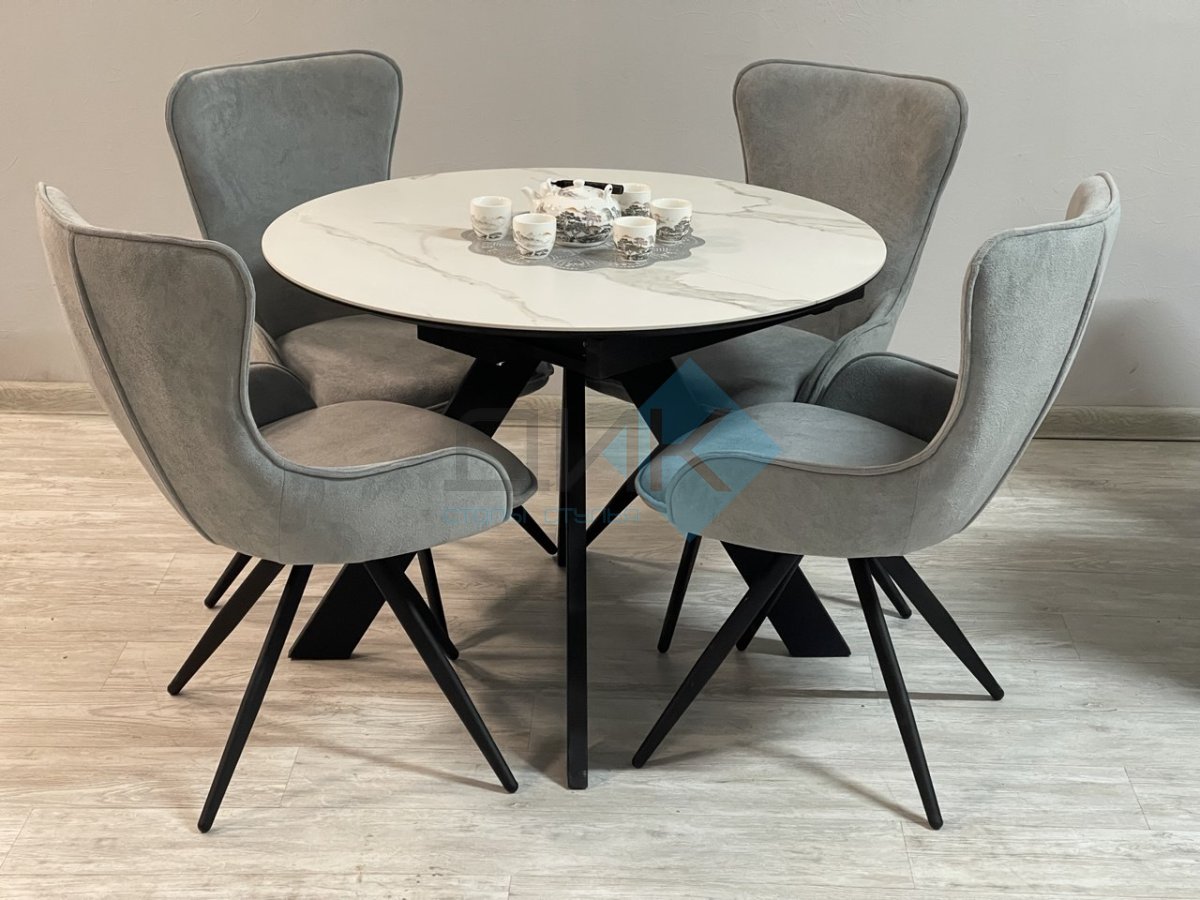 Обеденная зона: Стол DikLine SKC100 + стулья Dikline 333 (4 шт.)