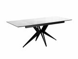 Стол DikLine DKS140 керамика Carrara Gloss (мрамор глянец белый), подстолье черное, опоры черные (2уп.)
