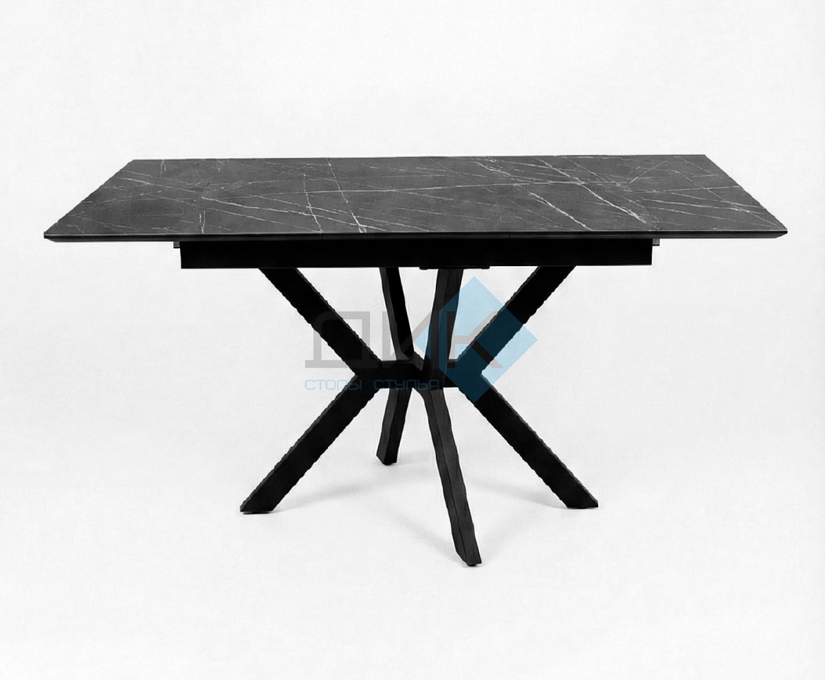 Стол DikLine DI100 Камень Пьетра Гриджиа чёрный/опоры черные (2уп.)