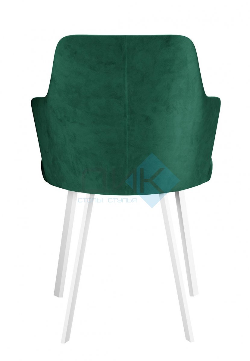 Стул DikLine 245 поворотный, К13 изумруд, ножки белые