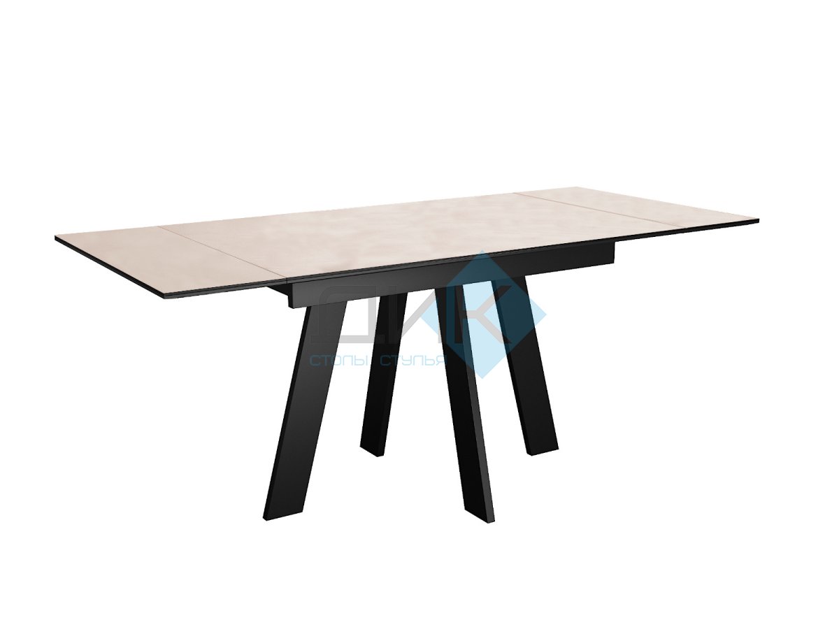 Стол DikLine SKM110 Керамика Krater Perla (бежевый матовый)/подстолье черное