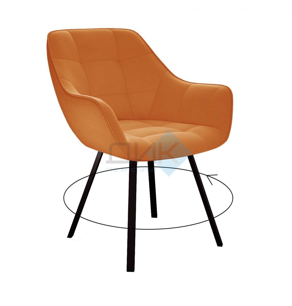 Обеденная зона: Стол Dikline RDB100 с поворотными стульями Dikline 252 (3шт.)