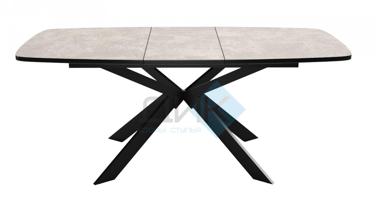 Стол DikLine B140 хромикс белый/ опоры черные