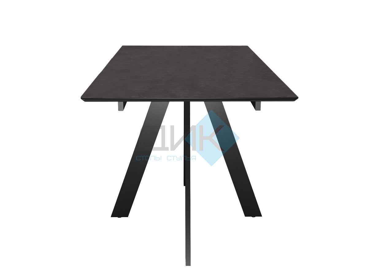 Стол DikLine DKD120, керамика 120(160)х80, мрамор бронза матовый, опоры черные (2 уп.)